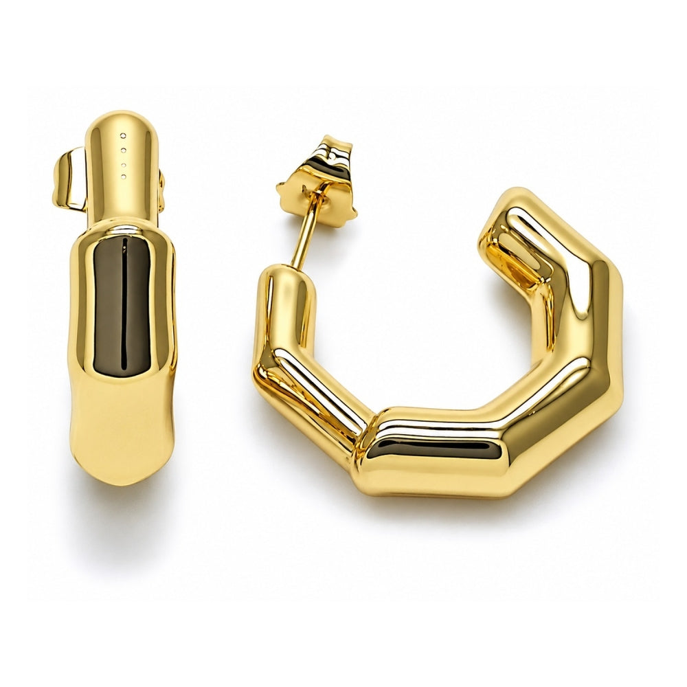 Oro Laminado Small Hoop, Gold Filled Style Hollow Design, Polished, Golden Finish