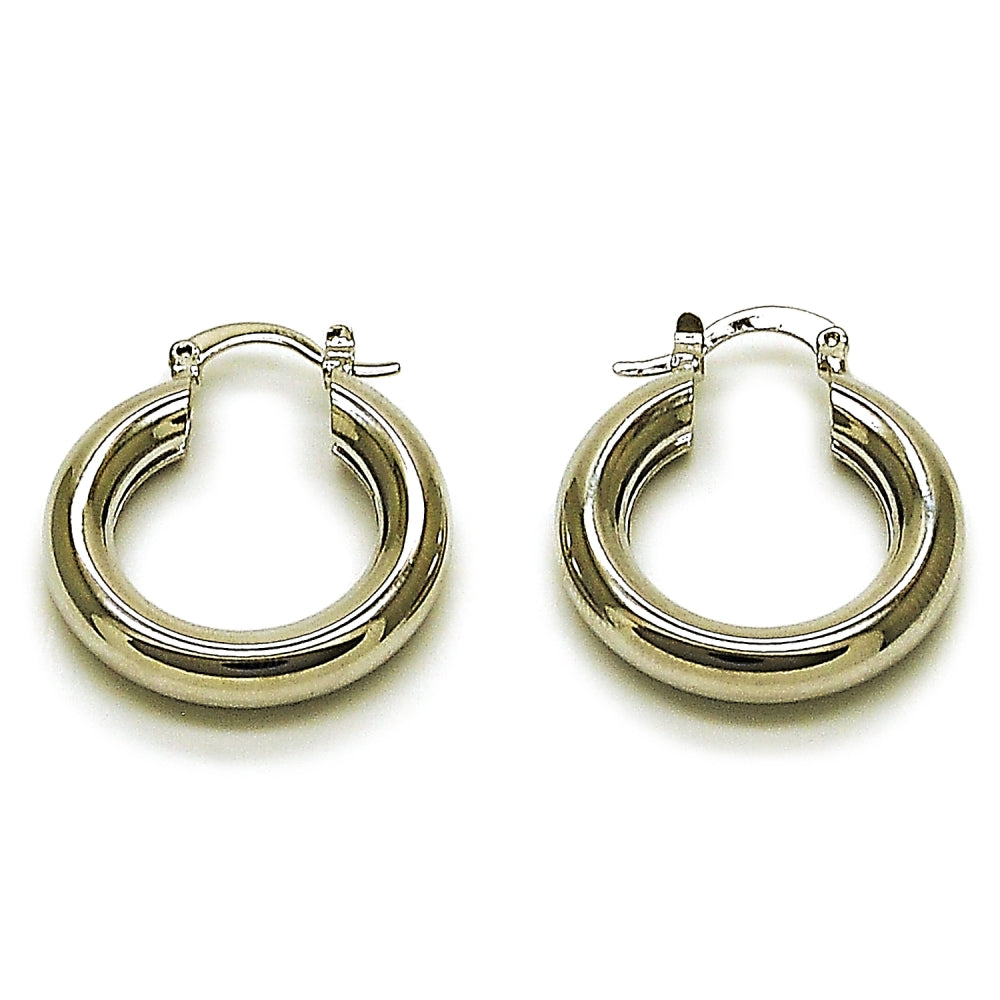 Rhodium Gold Filled Small Hoop, Polished, Rhodium Finish