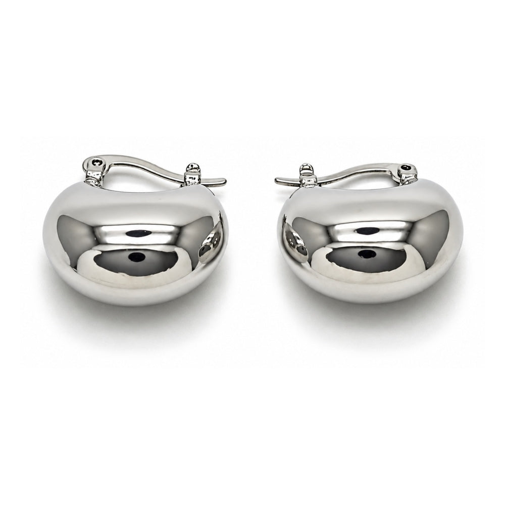 White Gold Filled Small Hoop, Hollow Design, Polished, Rhodium Finish
