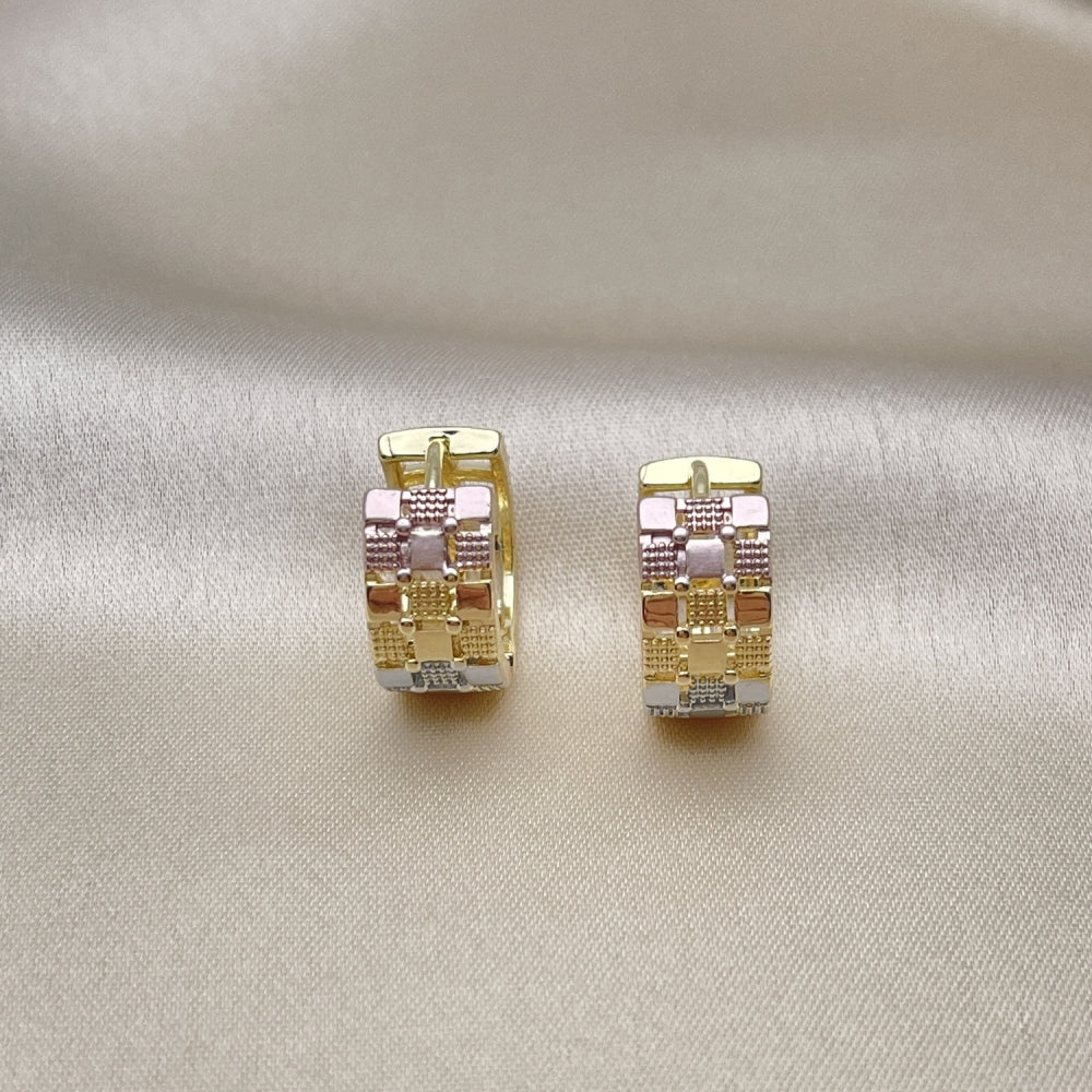 Tritone Small Hoop Earrings Handmade in Tritone Gold Filled Style Jewelry - Light Weight Jewelry Piece - Gold Filled Hoops 02.102.0075.15
