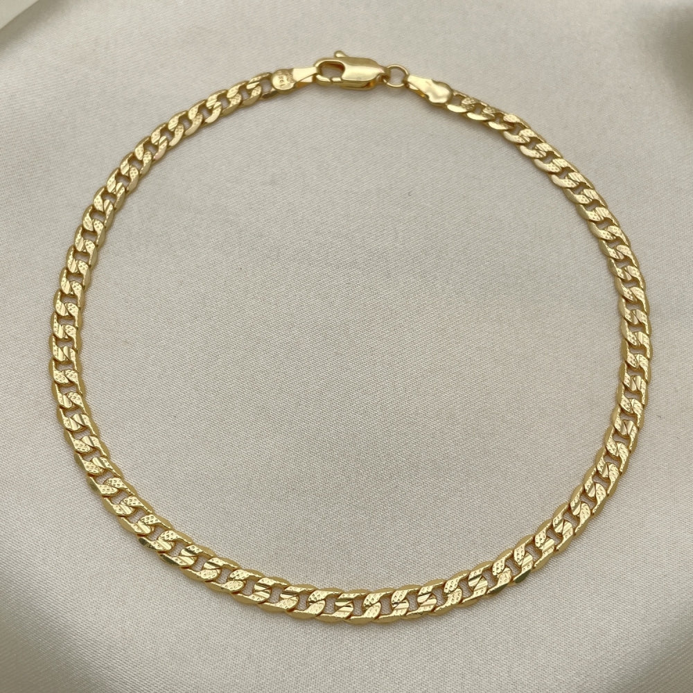Gold Anklet - Curb Cuban Link Chain Handmade with the Highest Gold Filled Style Craftsmanship - Gold Filled Anklets 04.213.0237.10