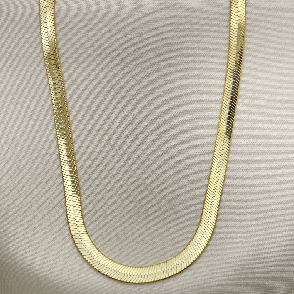 16" Herringbone Necklace Chain - Chunky 14K Gold Filled Style Necklace Gift for Her 04.02.0013.16