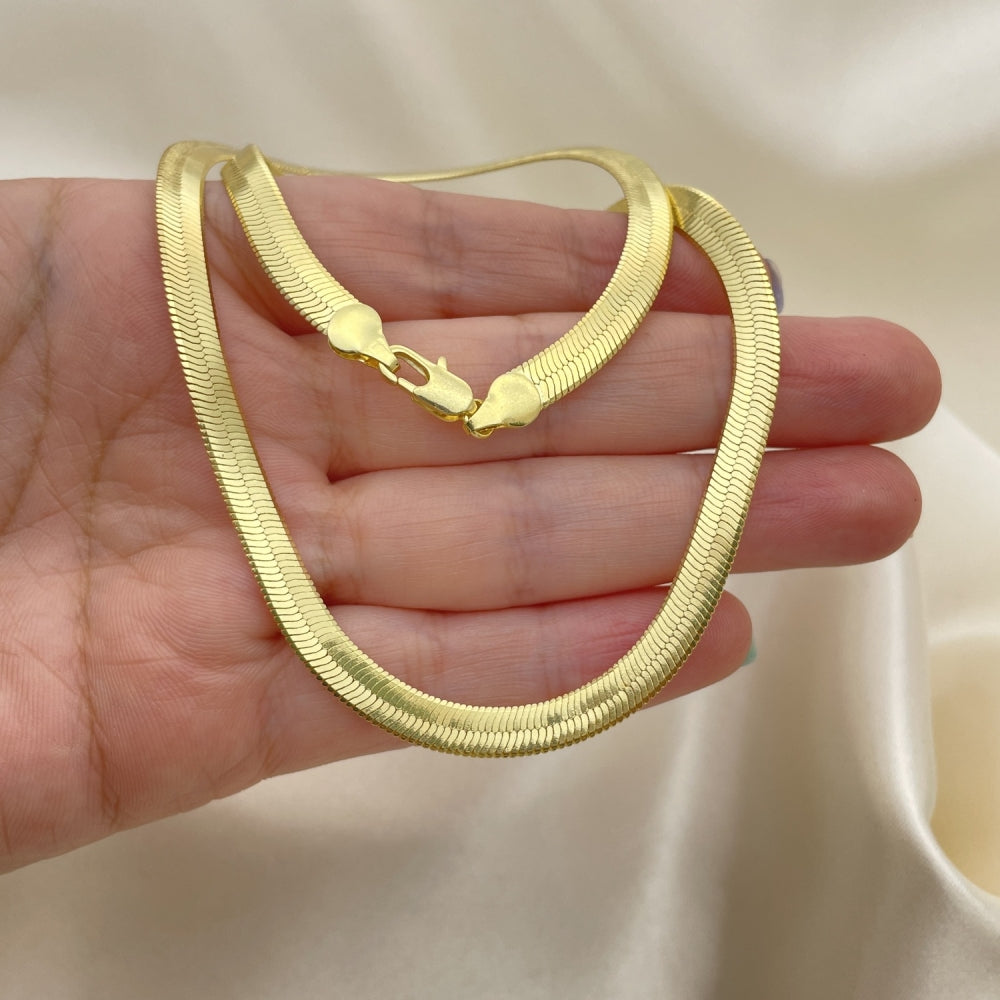 16" Herringbone Necklace Chain -Chunky 14K Gold Filled Style Necklace Gift for Her 04.213.0143.16