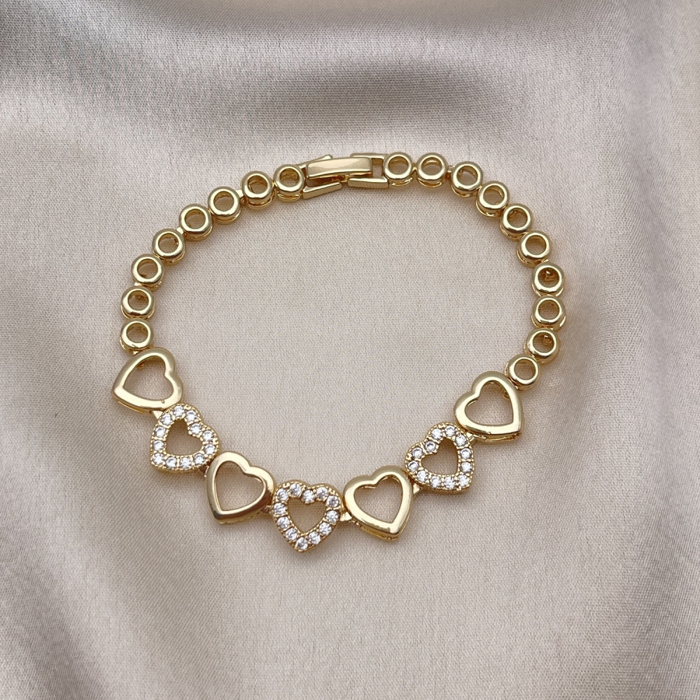 7" Gold Fancy Infinity Bracelet - Handmade Gold Filled Style Bracelets - 03.283.0045.0
