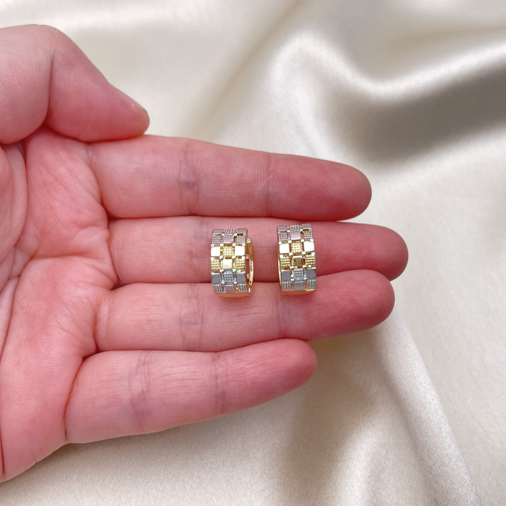 Tritone Small Hoop Earrings Handmade in Tritone Gold Filled Style Jewelry - Light Weight Jewelry Piece - Gold Filled Hoops 02.102.0075.15