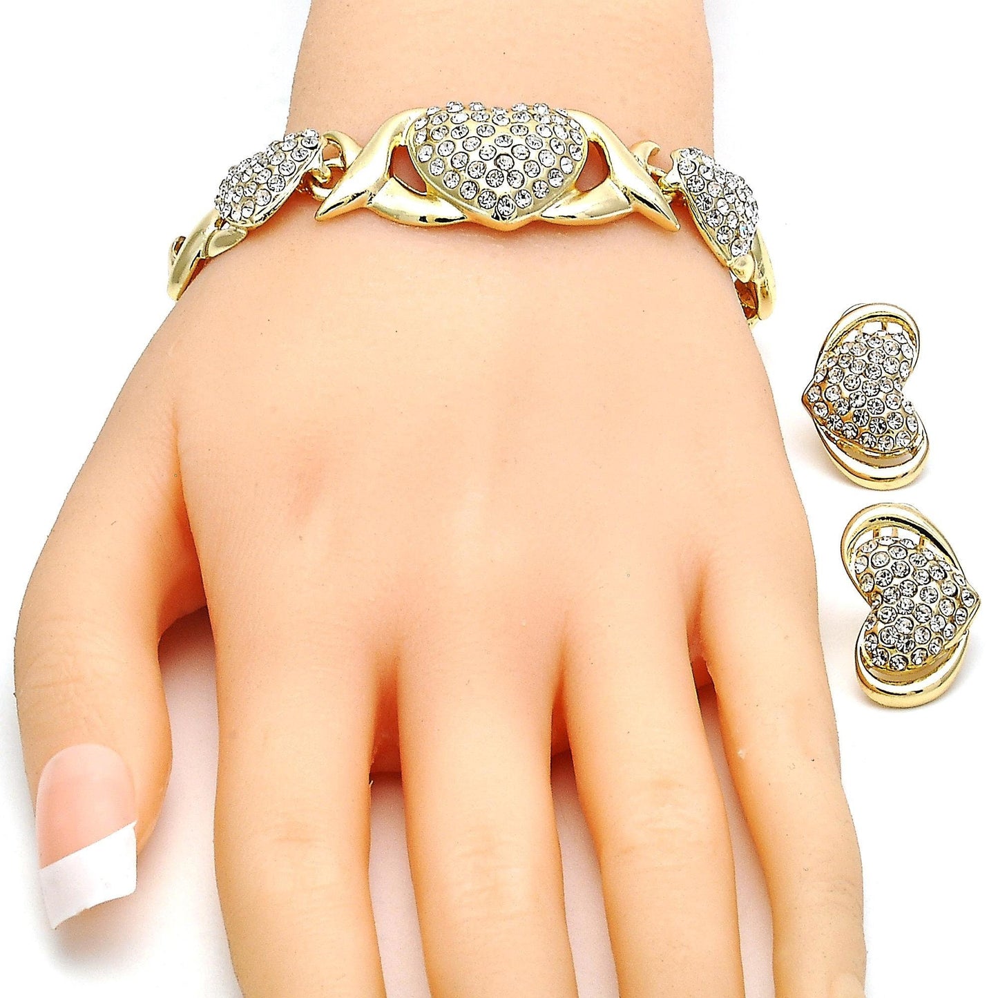 Gold Jewelry Set HUGS & KISSES Gold Necklace 18K Gold Filled Over Jewelry Set XOXO Necklace Set | Heart Jewelry Set | Gift For Your Diva