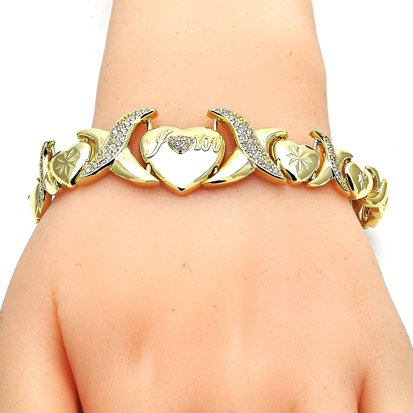 Gold Jewelry Set HUGS & KISSES Gold Necklace, 18K Gold Filled Over Jewelry Set | XOXO Necklace Set | Heart Jewelry Set | Gift For Your Diva