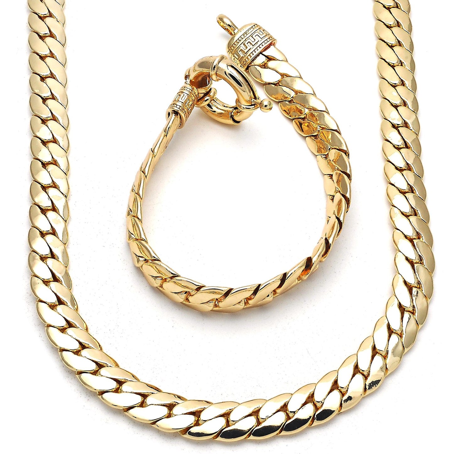 Cuban Link Chain Gold Necklace, Bracelet, Gold Filled Necklace, Statement Chain, Wedding, XOXO HUGS & KISSES Necklace, Wedding, Gift For Her
