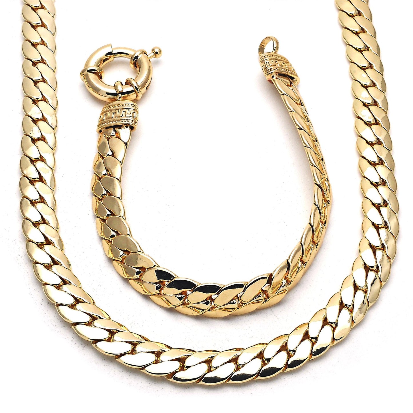 Cuban Link Chain Gold Necklace, Bracelet, Gold Filled Necklace, Statement Chain, Wedding, XOXO HUGS & KISSES Necklace, Wedding, Gift For Her