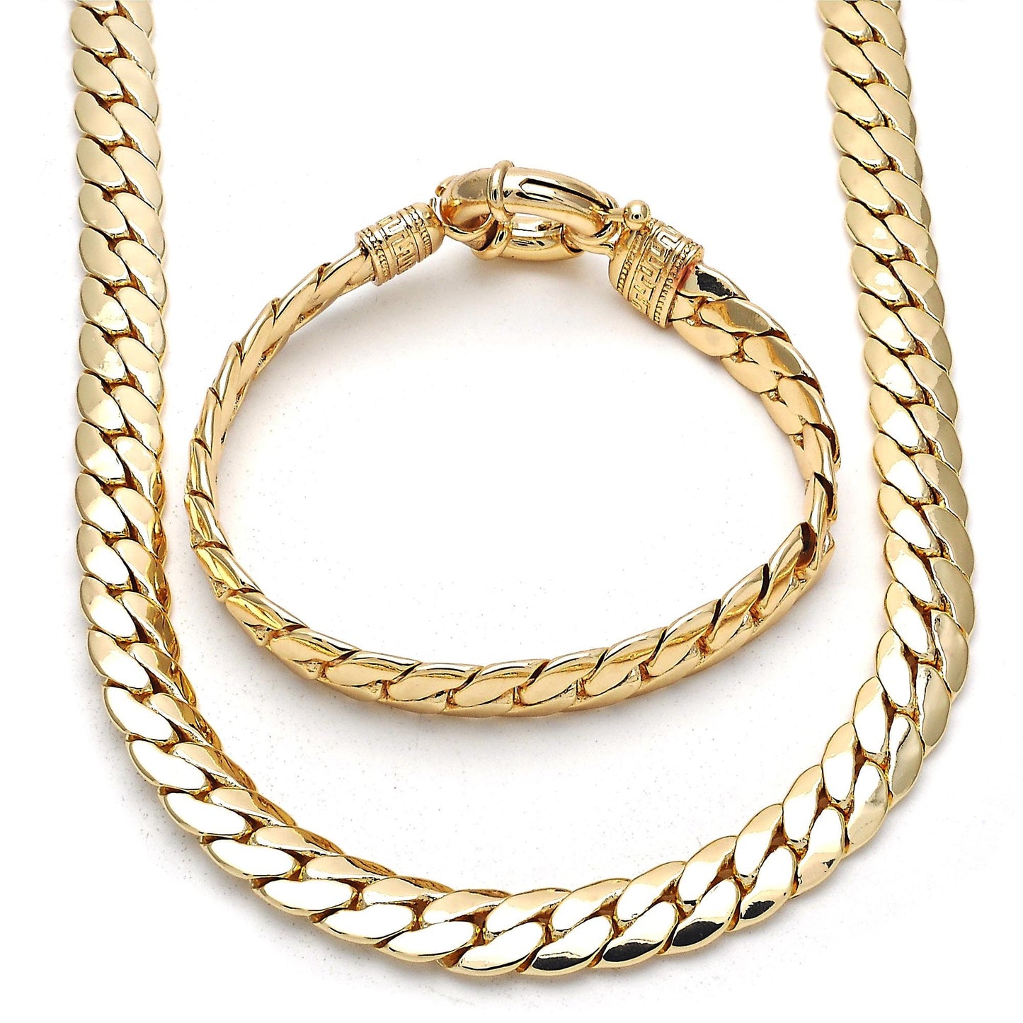 Cuban Link Chain Gold Necklace, Bracelet, Gold Filled Necklace, Statement Chain, Wedding, XOXO HUGS & KISSES Necklace, Wedding, Gift For Her