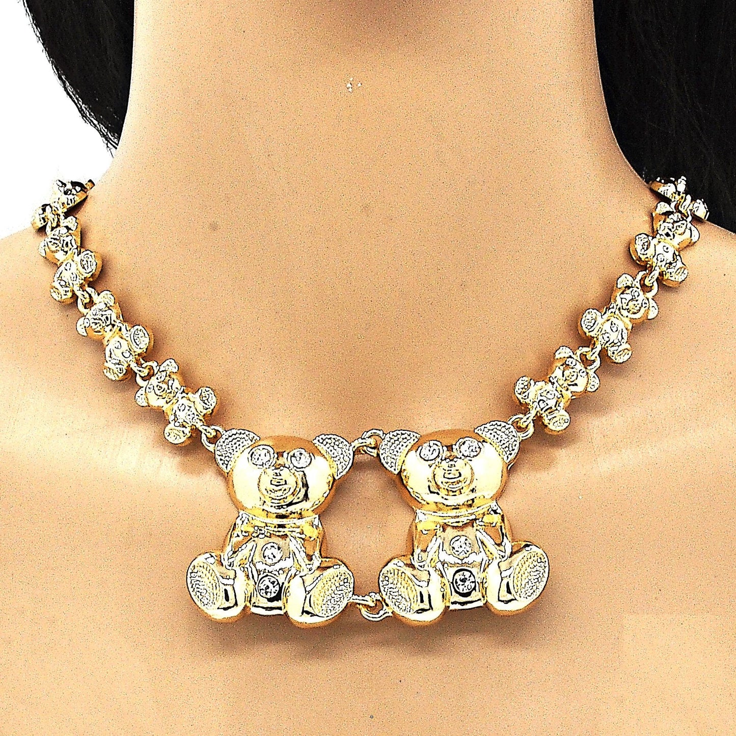 Gold Jewelry Set HUGS & KISSES Gold Necklace | 18K Gold Filled Over Jewelry Set | XOXO Necklace Set | Heart Jewelry Set | Gift For Her
