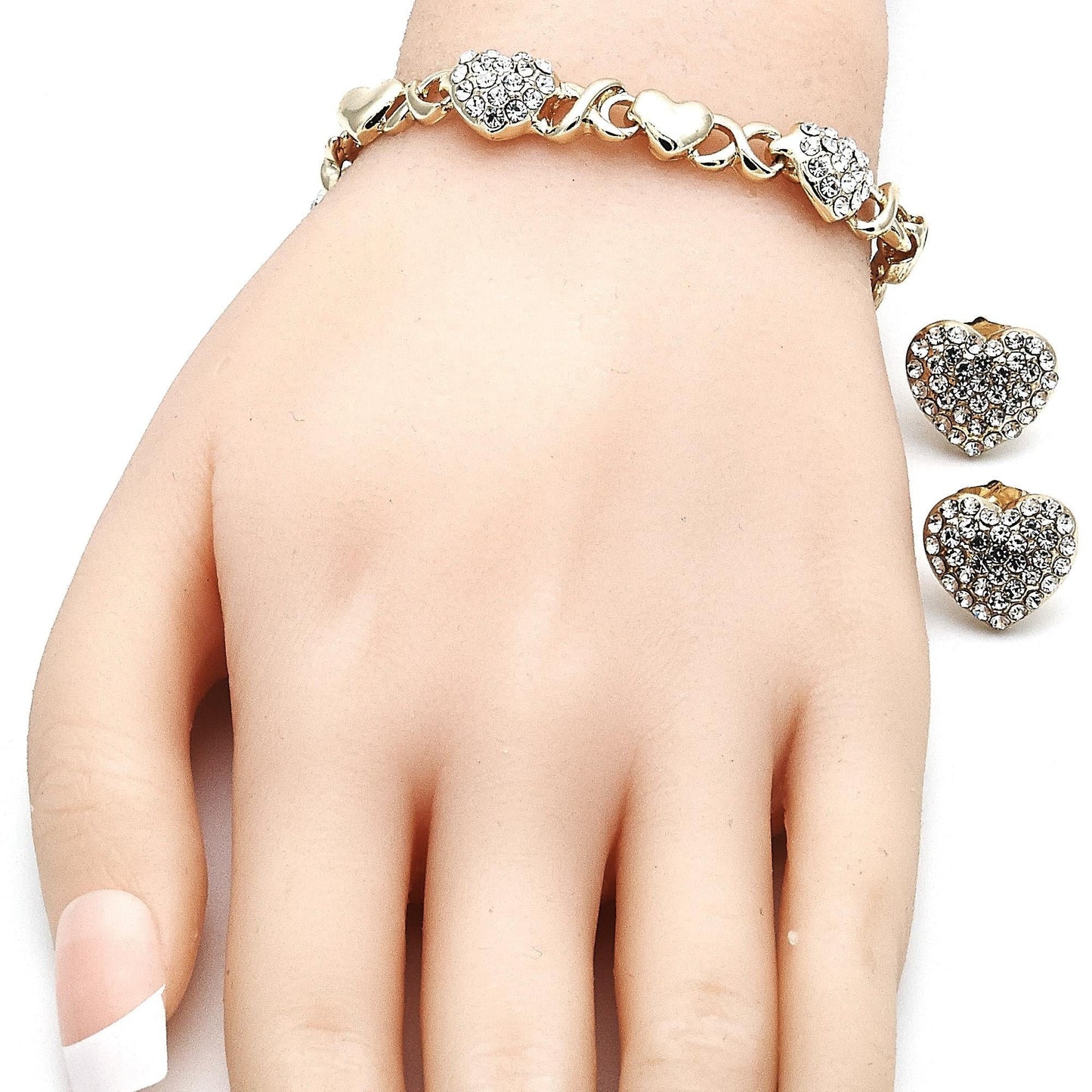 Gold Jewelry Set HUGS & KISSES Gold Necklace - 18K Gold Filled Over Jewelry Set | XOXO Necklace Set | Heart Jewelry Set | Gift For Your Diva