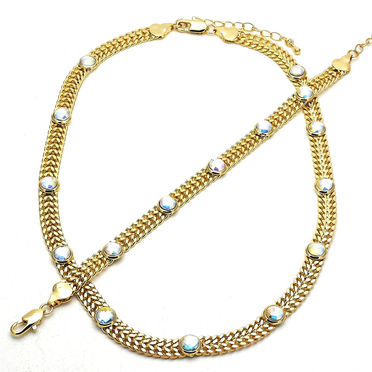 Gold Diamond Tennis Necklace, Tennis Bracelet - Gold Filled Necklace,Statement, Wedding, XOXO HUGS & KISSES Necklace, Wedding, Gift For Her