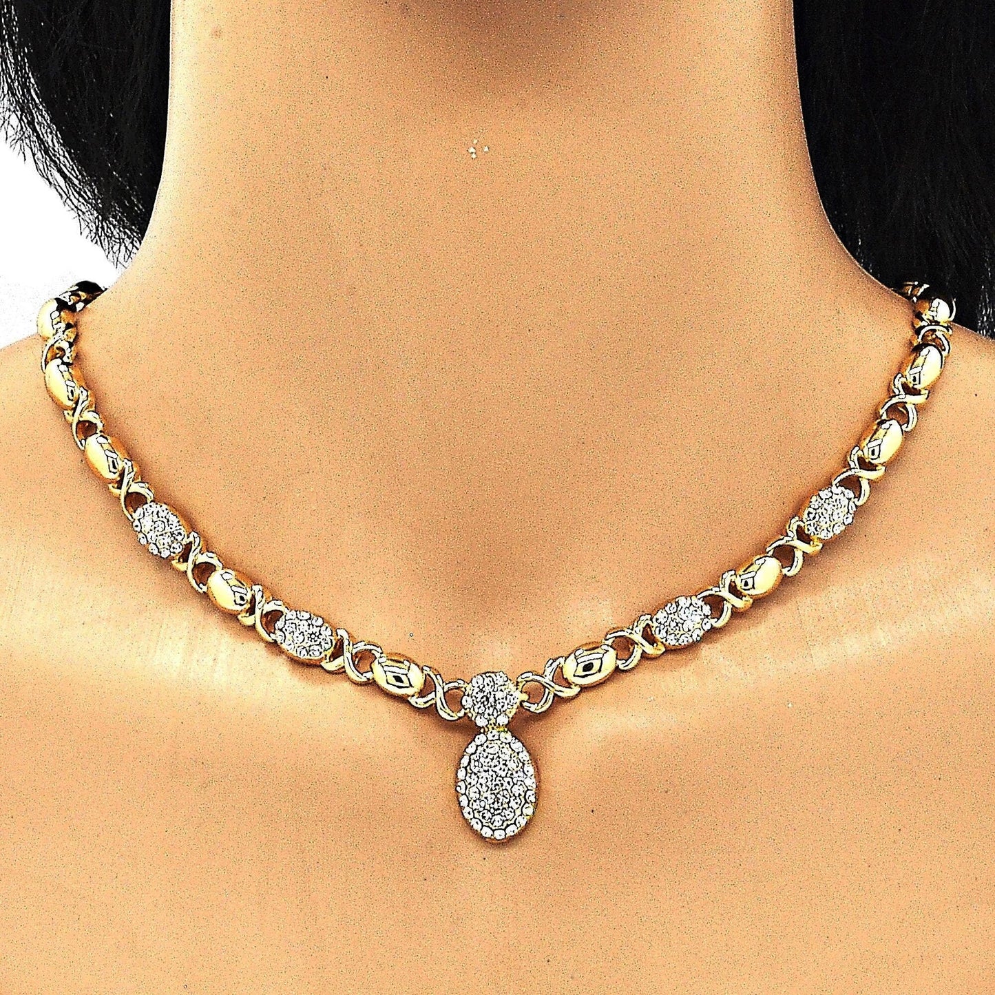 Gold Jewelry Set HUGS and KISSES Gold Necklace, 18K Gold Filled Over Jewelry Set, XOXO Necklace Set, Heart Jewelry Set | Gift For Her Mom