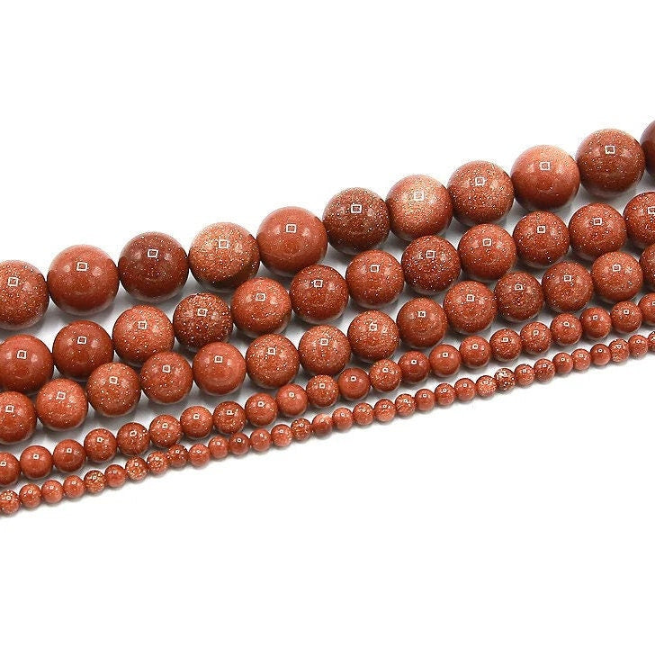 6MM Goldstone Bead Bracelet, Gold Filled Bead Bracelet, Signature Stackable Bracelet Adjustable Friendship Gift, Aventurine Gift for Her