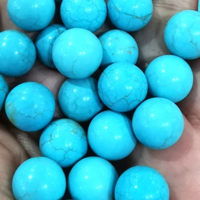 6MM to 12MM - Real Solid Sterling Silver & Blue Turquoise Ball Stud Earrings 3 Pieces Set, 925 Sterling Silver, Bridesmaid Gift for Her