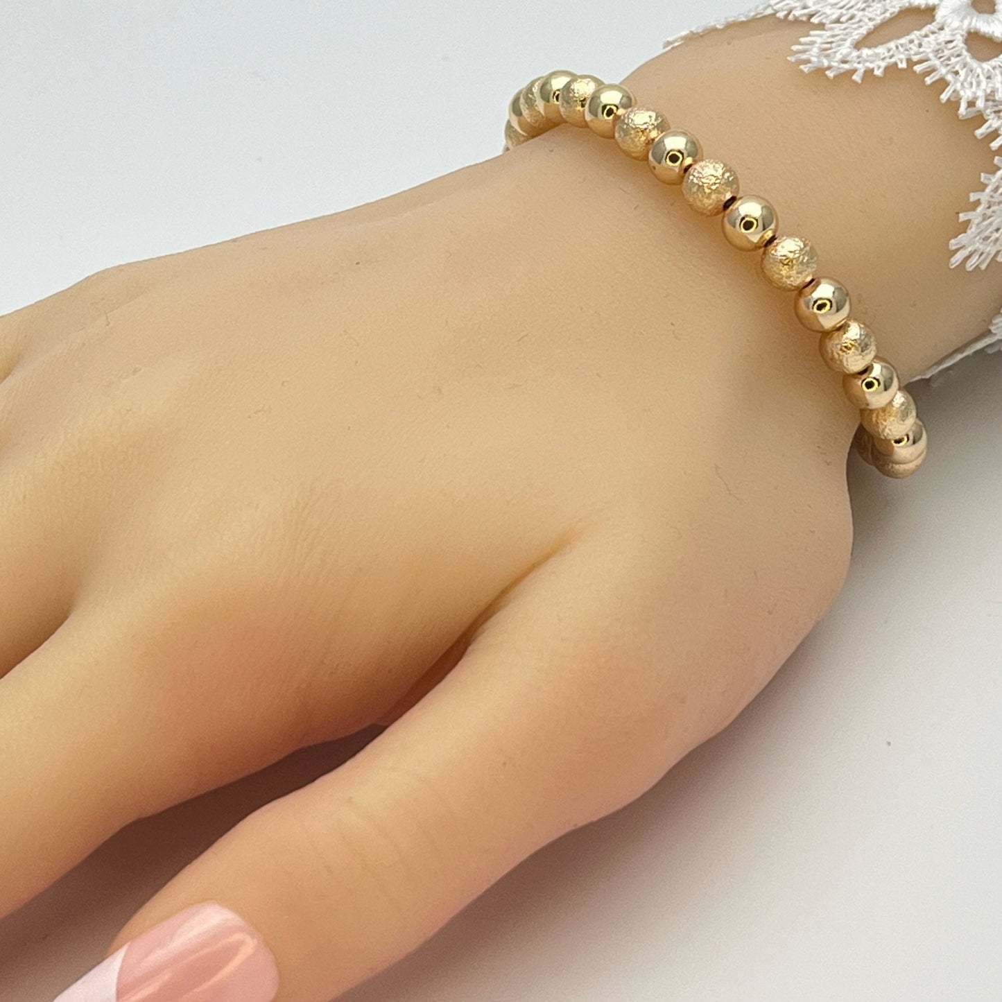 6MM Handmade Gold Bead Bracelet, Gold Filled Beaded Bracelet | Signature Adjustable Size Bracelet, Dainty Stackable Bracelets, Gift for Her