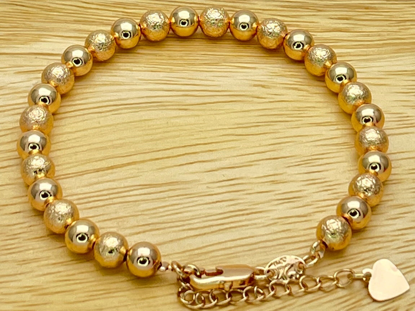 6MM Handmade Gold Bead Bracelet, Gold Filled Beaded Bracelet | Signature Adjustable Size Bracelet, Dainty Stackable Bracelets, Gift for Her