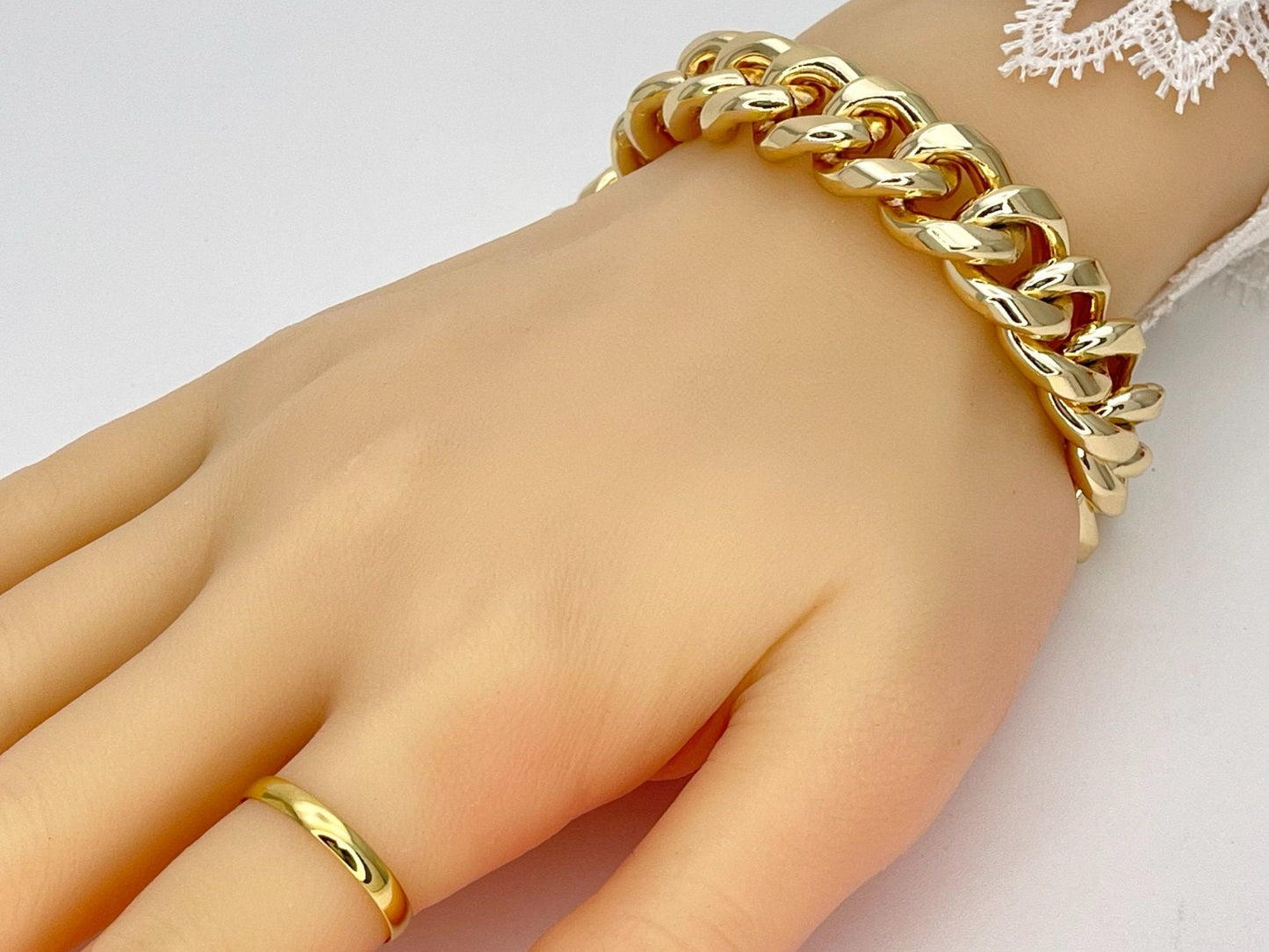 Handmade 9MM Miami Cuban Gold Bracelet Gold Filled Thick Bracelet Gift Her - Excellent gift for Best Friend 14K Gold Finish