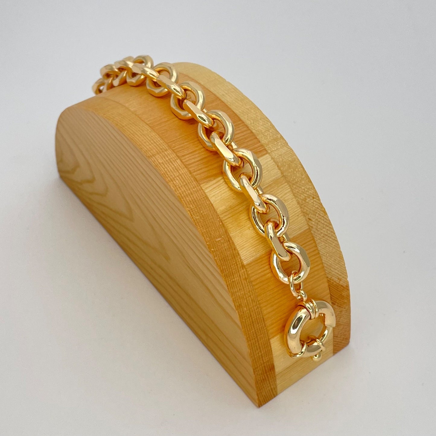 Handmade 8.0 MM Transversal Miami Cuban Gold Bracelet Gold Filled Thick Bracelet Gift Her - Excellent gift for Best Friend 14K Gold Finish