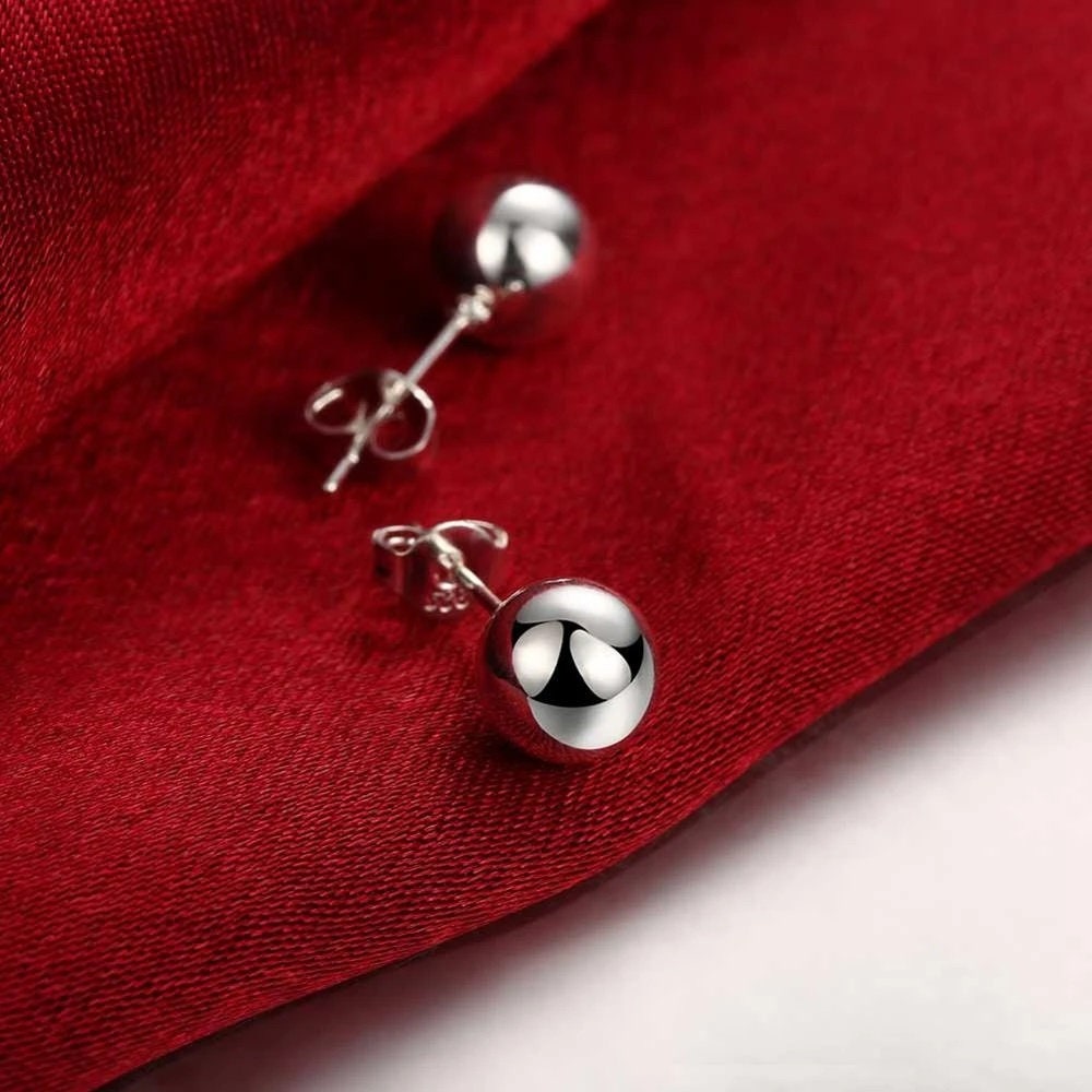 Handmade Sterling Silver Stud Ball Earrings Hypoallergenic, Non-Tarnish, Affordable, 2mm to 12mm A Gift for Her or Mom - Accepting Wholesale