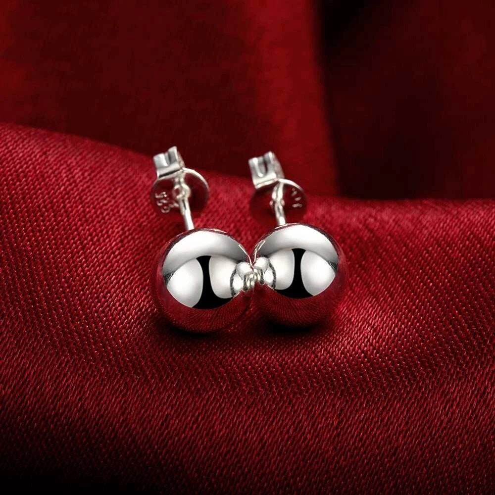 Handmade Sterling Silver Stud Ball Earrings Hypoallergenic, Non-Tarnish, Affordable, 2mm to 12mm A Gift for Her or Mom - Accepting Wholesale