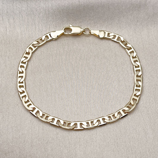 Oro Laminado Basic Bracelet, Gold Filled Style Mariner and Mariner Design, Polished, Golden Finish
