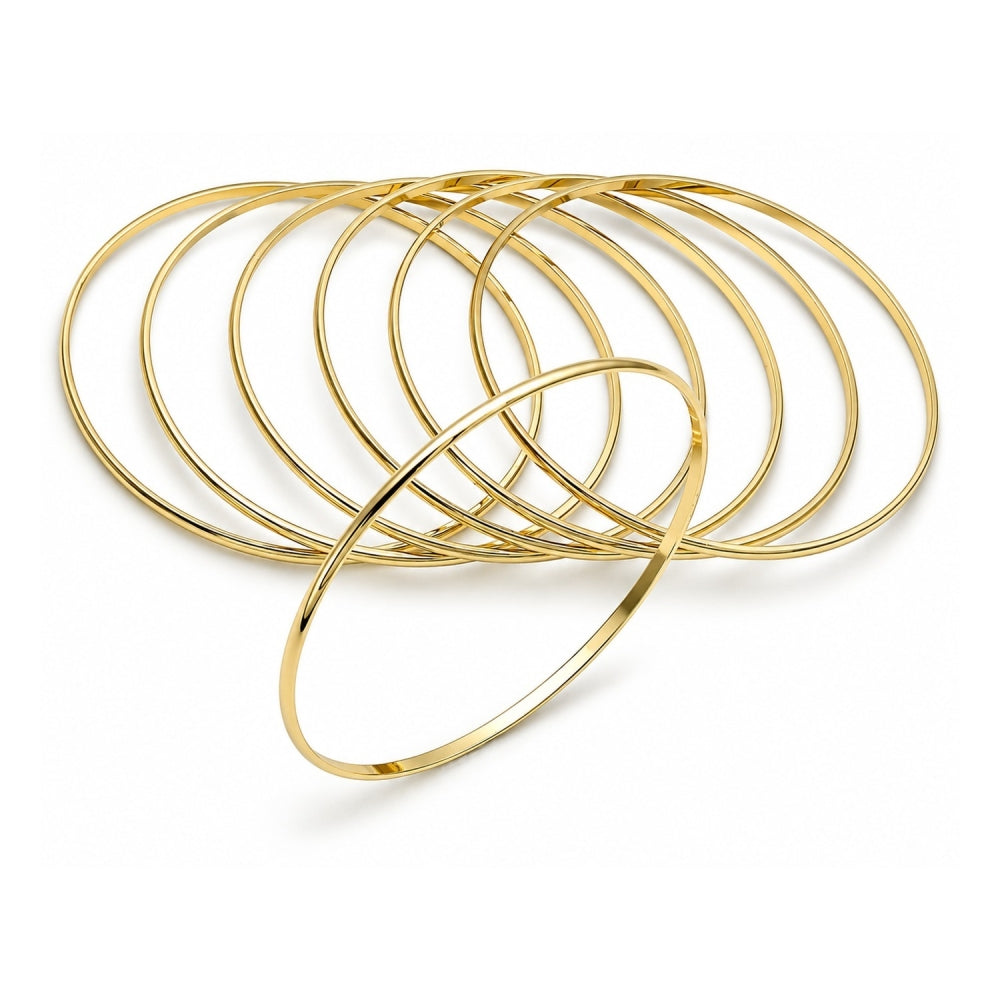 Oro Laminado Semanario Bangle, Gold Filled Style Polished, Golden Finish