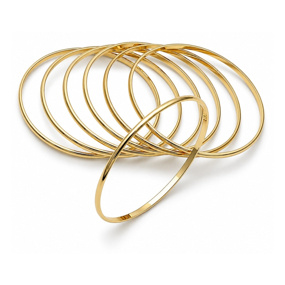Oro Laminado Semanario Bangle, Gold Filled Style Polished, Golden Finish