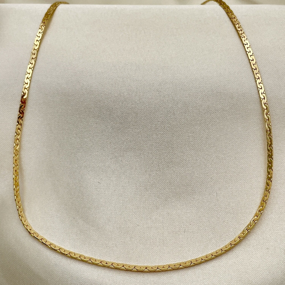 Oro Laminado Basic Necklace, Gold Filled Style Long Box Design, Polished, Golden Finish