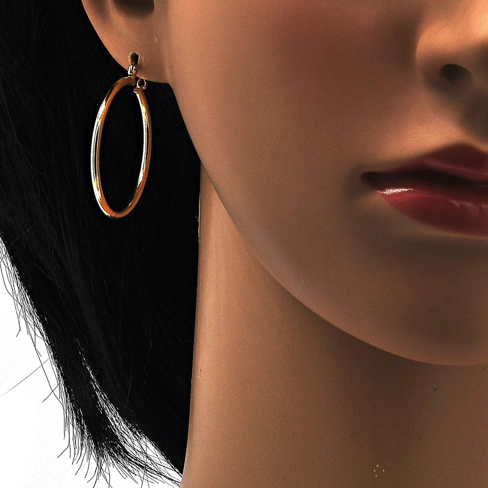 Oro Laminado Medium Hoop, Gold Filled Style Polished, Golden Finish