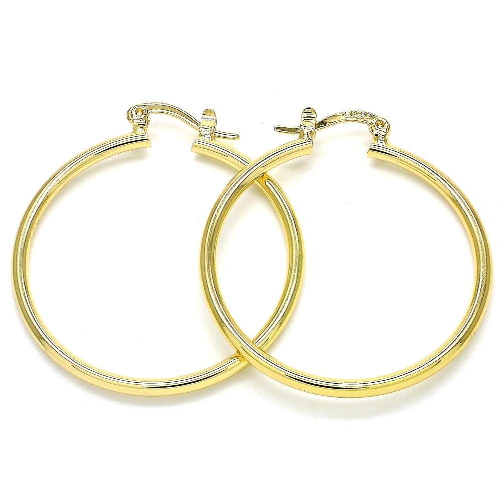 Oro Laminado Medium Hoop, Gold Filled Style Polished, Golden Finish