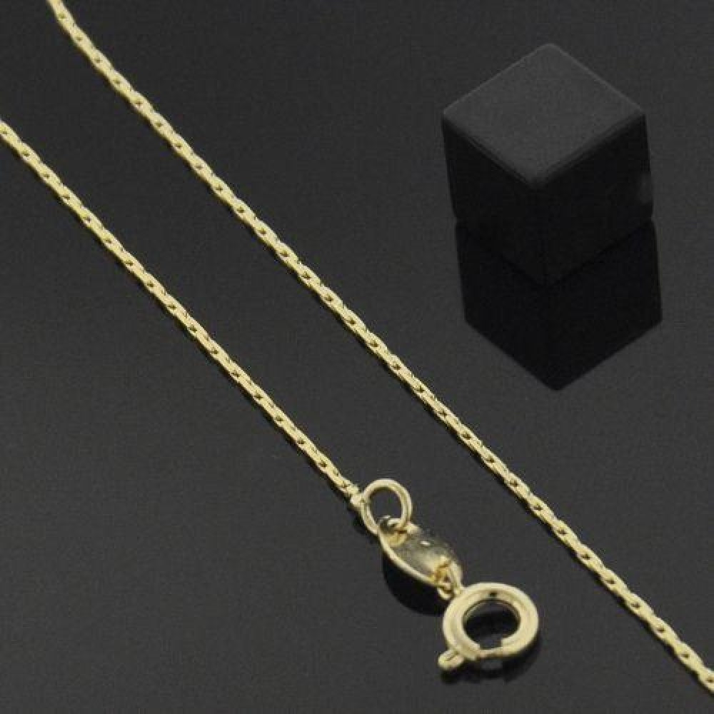 Oro Laminado Basic Necklace, Gold Filled Style Long Box Design, Polished, Golden Finish