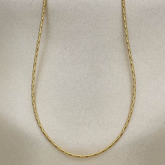 Oro Laminado Basic Necklace, Gold Filled Style Long Box Design, Polished, Golden Finish
