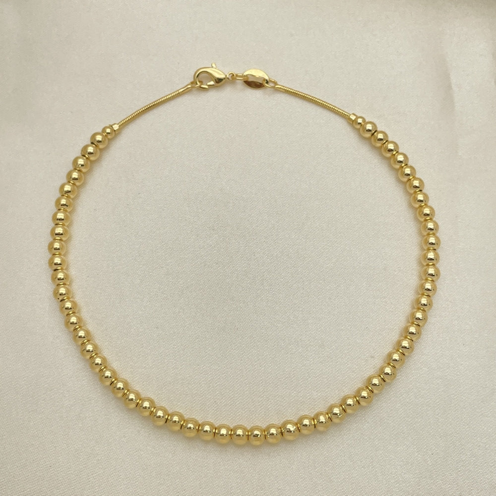 Gold Anklet - Gold Ball Polish Style Handmade with the Highest Gold Filled Style Craftsmanship - Gold Filled Anklets 03.32.0636.10