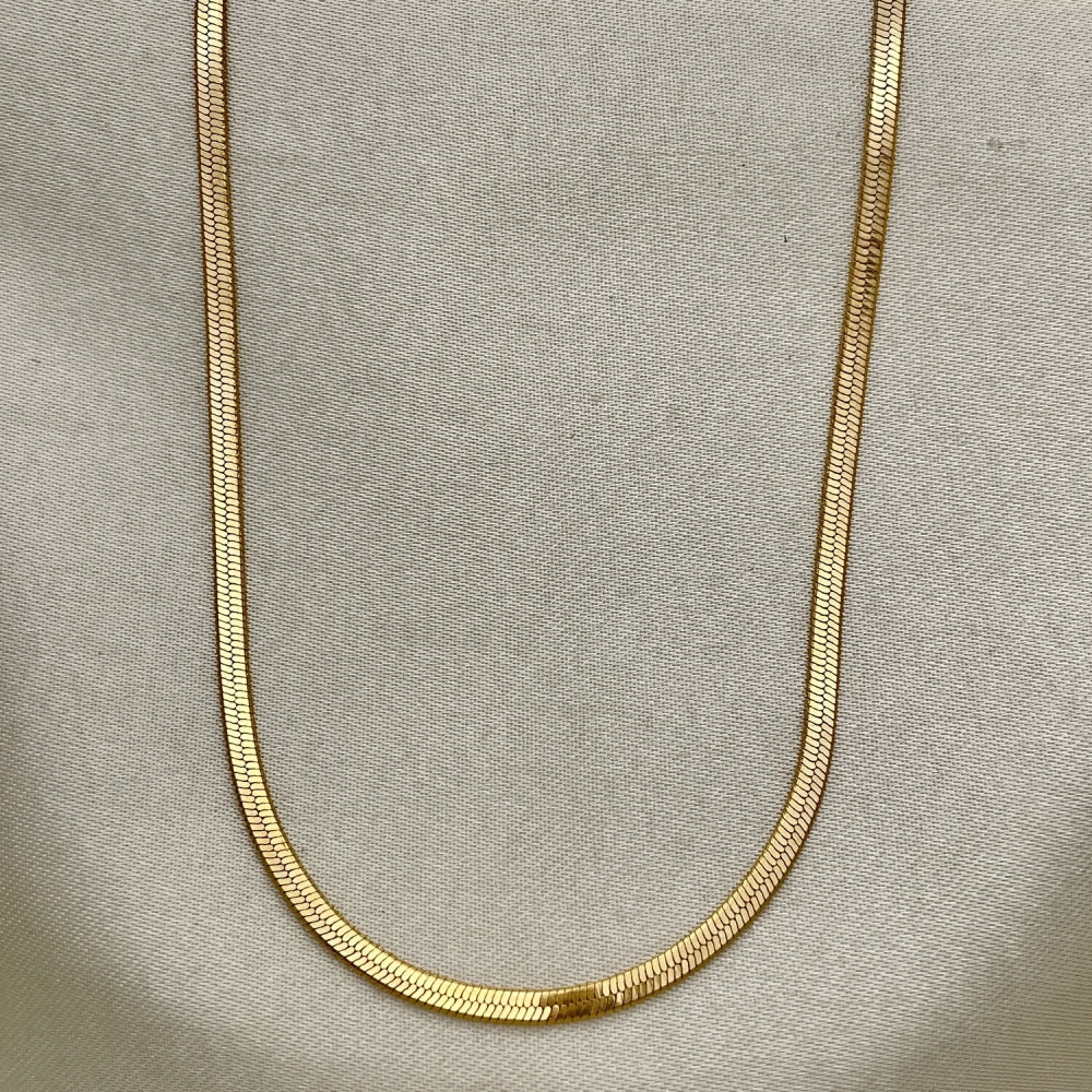 18" Gold Herringbone Necklace Chain - 14K Gold Filled Style Necklace Gift for Her 04.58.0018.18