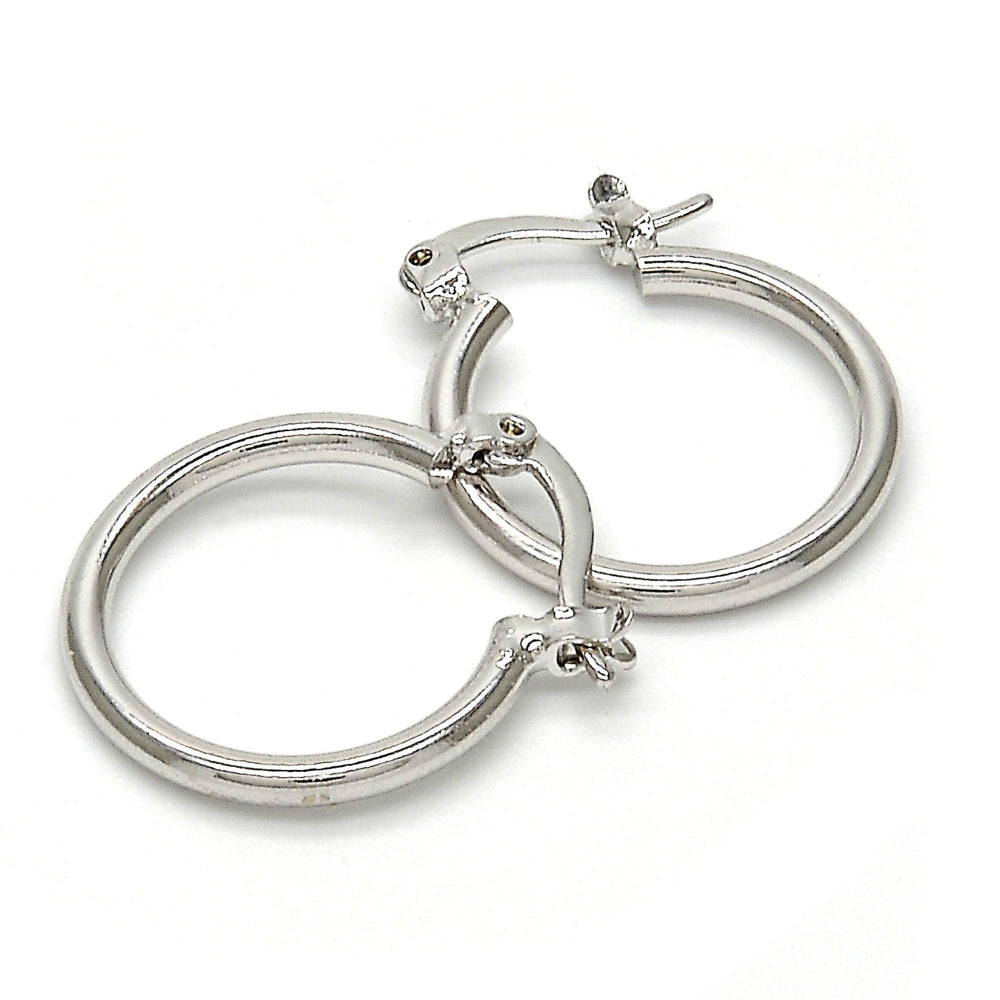 Rhodium Gold Filled Small Hoop, Polished, Rhodium Finish