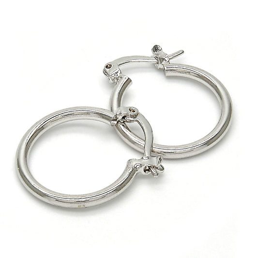 Rhodium Gold Filled Small Hoop, Polished, Rhodium Finish