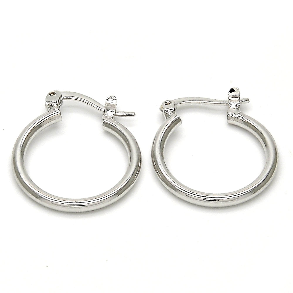 Rhodium Gold Filled Small Hoop, Polished, Rhodium Finish