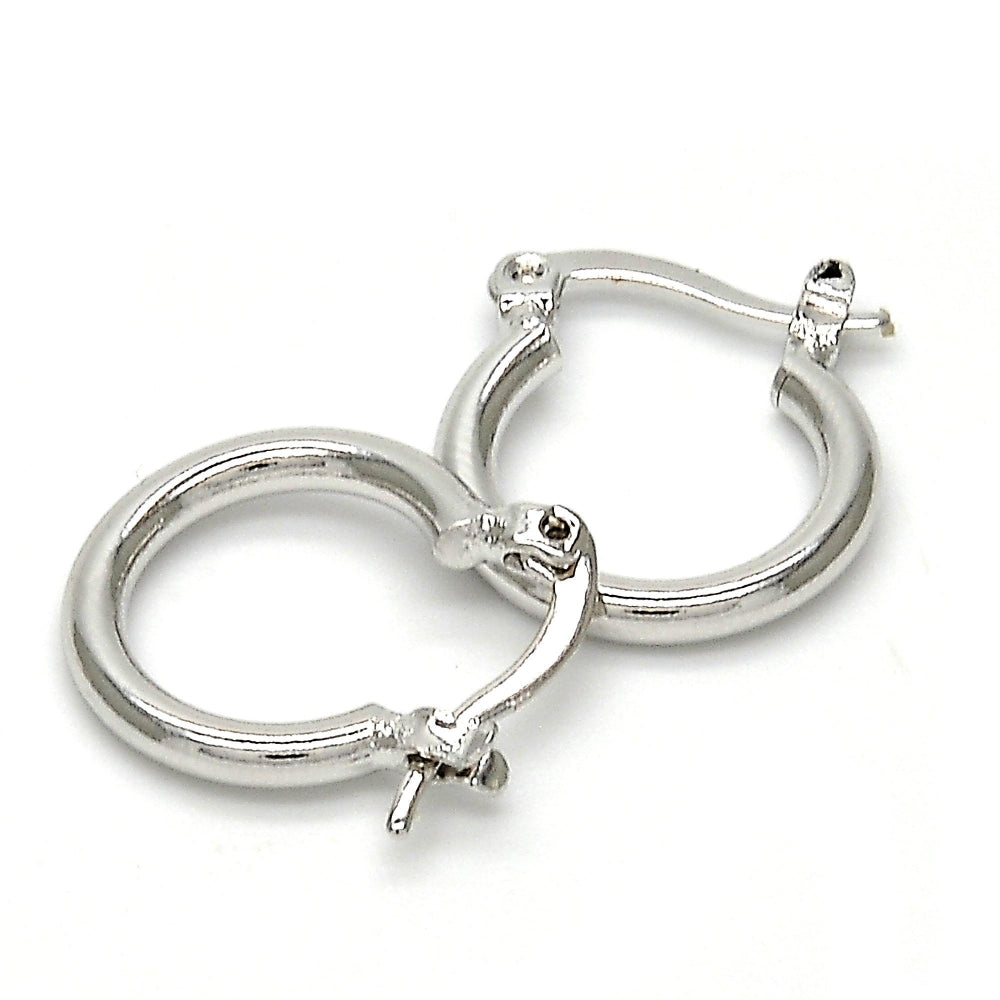 White Gold Filled Children Hoop, Polished, Rhodium Finish