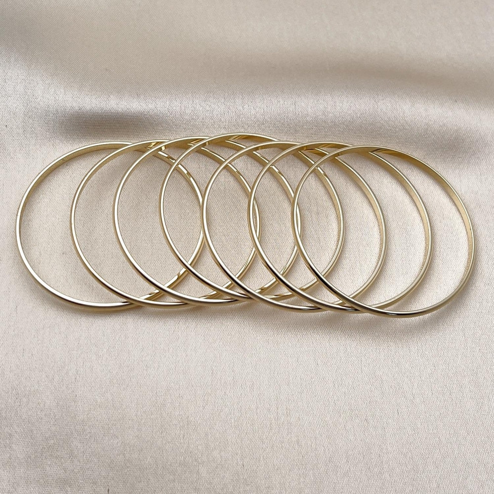 Oro Laminado Semanario Bangle, Gold Filled Style Polished, Golden Finish