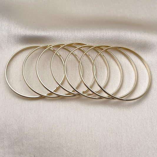 Oro Laminado Semanario Bangle, Gold Filled Style Polished, Golden Finish