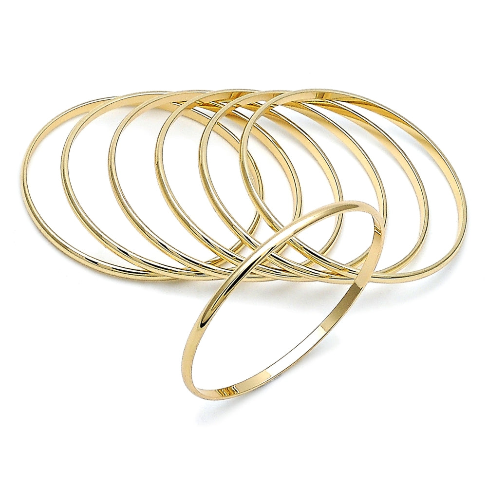 Oro Laminado Semanario Bangle, Gold Filled Style Polished, Golden Finish