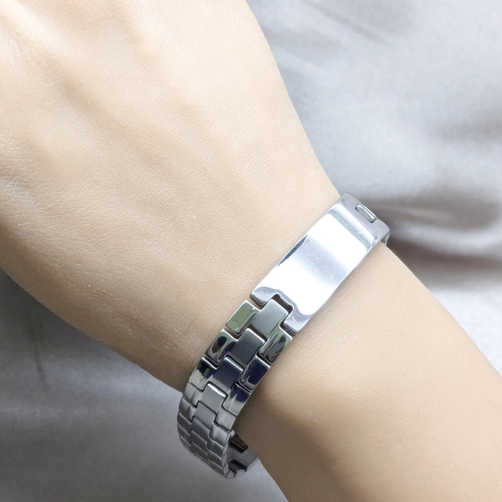 Stainless Steel Solid Bracelet, Polished, Steel Finish