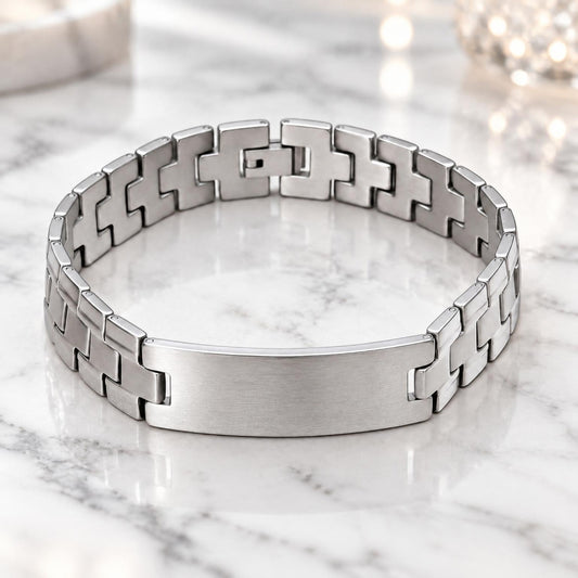 Stainless Steel Solid Bracelet, Polished, Steel Finish