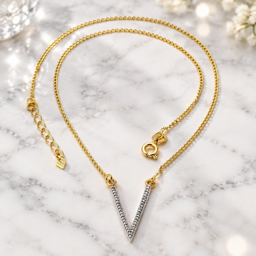 Oro Laminado Pendant Necklace, Gold Filled Style Matte Finish, Two Tone
