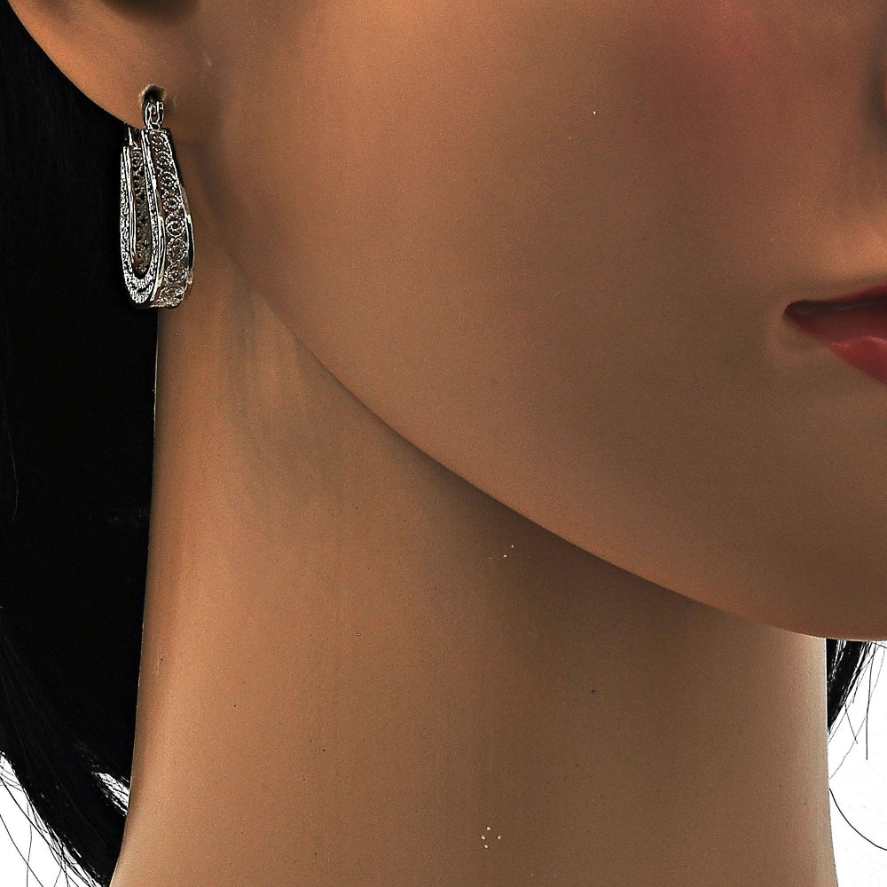 Rhodium Gold Filled Small Hoop, Polished, Rhodium Finish