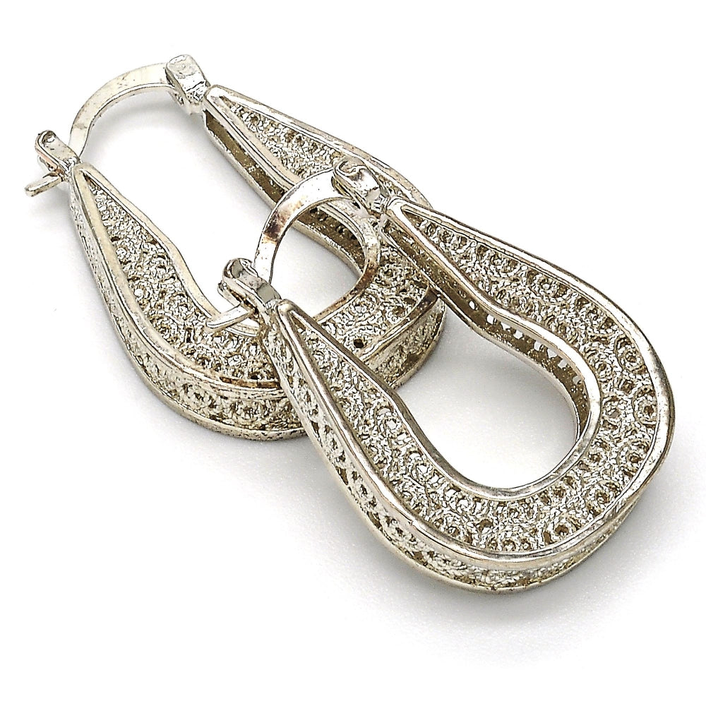 Rhodium Gold Filled Small Hoop, Polished, Rhodium Finish
