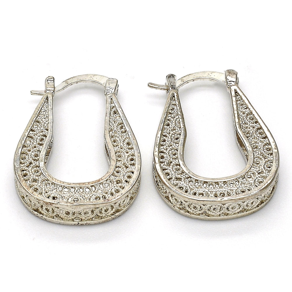 Rhodium Gold Filled Small Hoop, Polished, Rhodium Finish