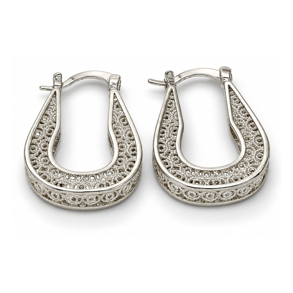 Rhodium Gold Filled Small Hoop, Polished, Rhodium Finish